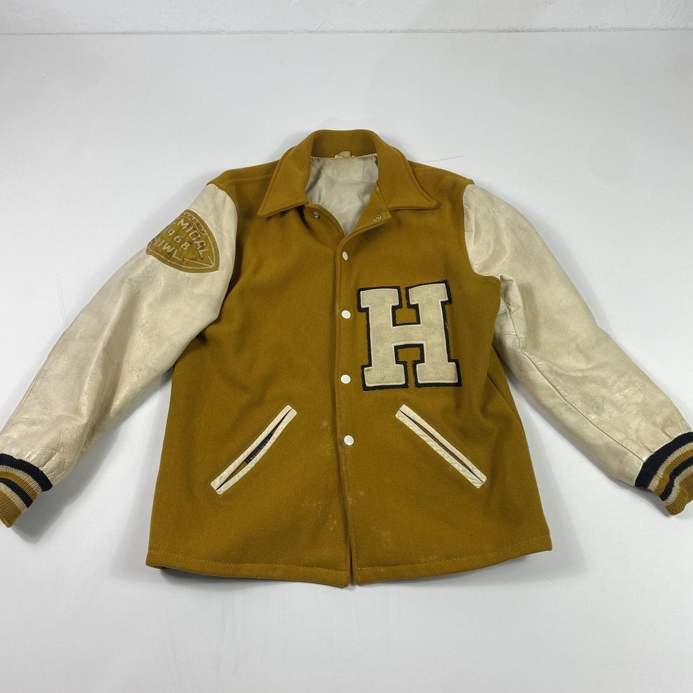 Vintage Nashville Sporting Goods Varsity Jacket Mens Medium 1968 Wool Leather